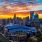 Aerial view of nearby Bank of America stadium